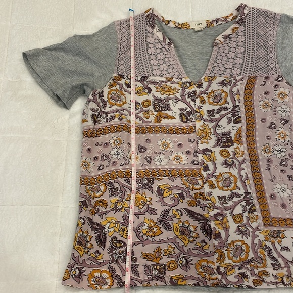 Anthropologie TINY Purple Floral Lace Short Sleeve Boho Top - Picture 11 of 11